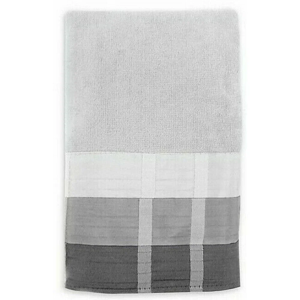 Croscill Fairfax Hand Towels Set of 2 Black Gray 100% Cotton 28x16